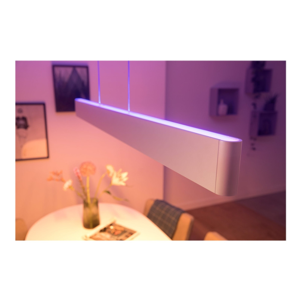 Produktbild för Philips Hue White and Color Ambiance Ensis - hängande lampa - LED x 2 - 79 W - RGB/varmt till kallt vitt ljus - 2000-6500 K - vit