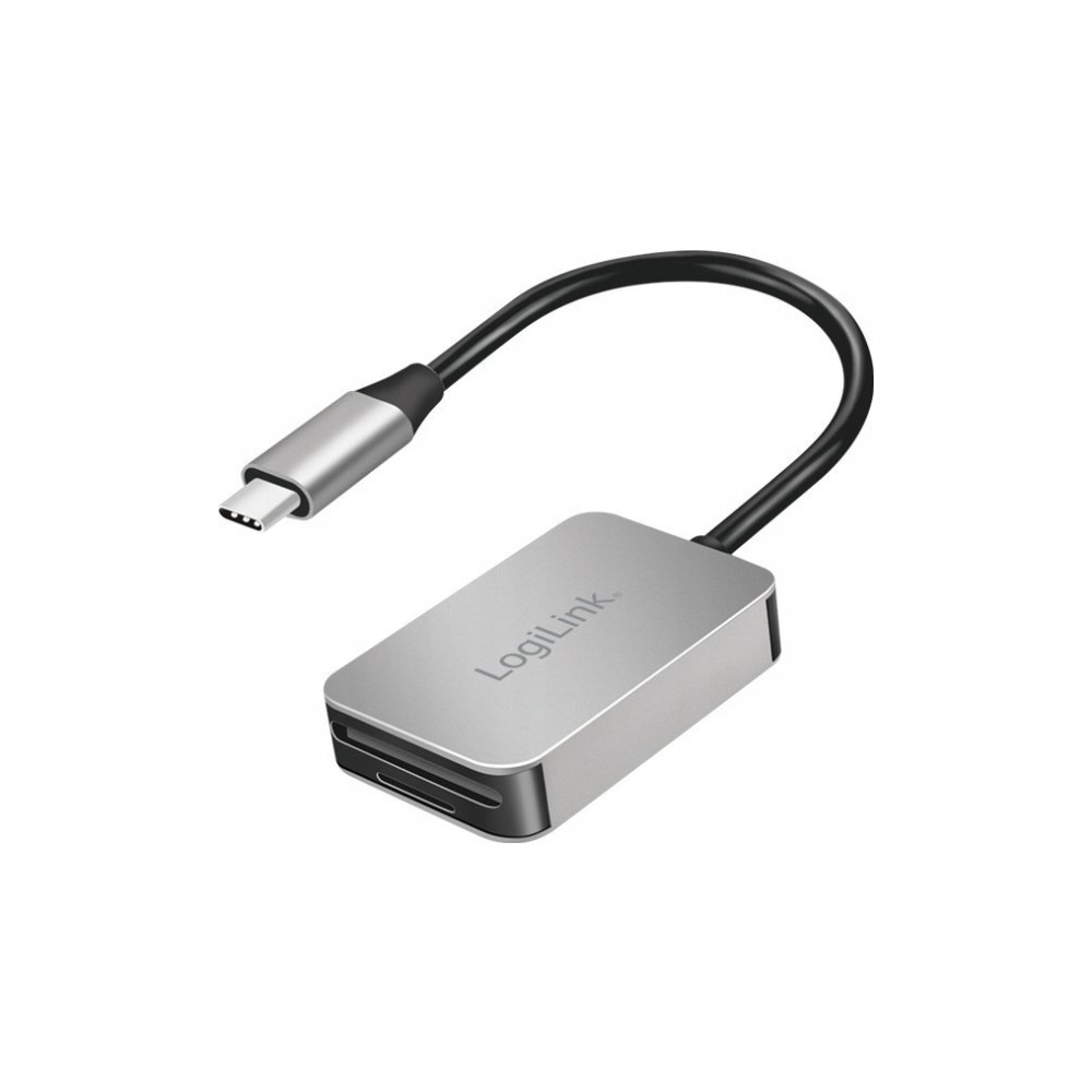 Produktbild för LogiLink USB 3.0 dubbel kortläsare USB-C/SD/microSD aluminiu...