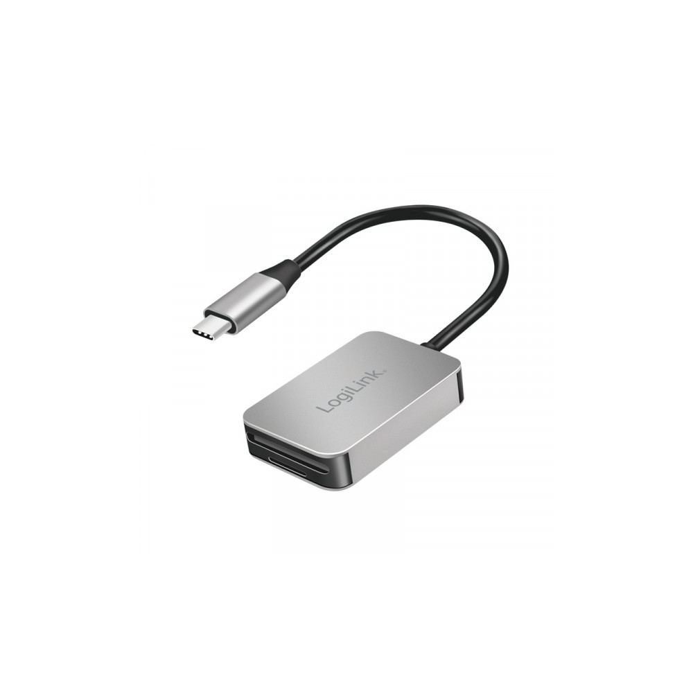Produktbild för LogiLink USB 3.0 dubbel kortläsare USB-C/SD/microSD aluminiu...