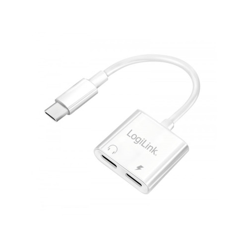 LogiLink LogiLink USB-C Audio adapter, USB-C/M to 2x USB-C/F, 60W PD,...