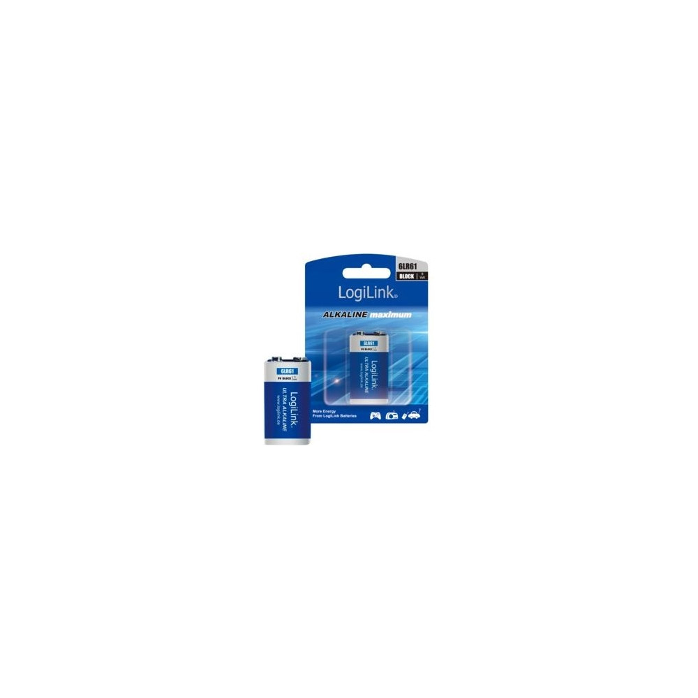 Produktbild för LogiLink Block batteri x 6LR61 - alkaliskt