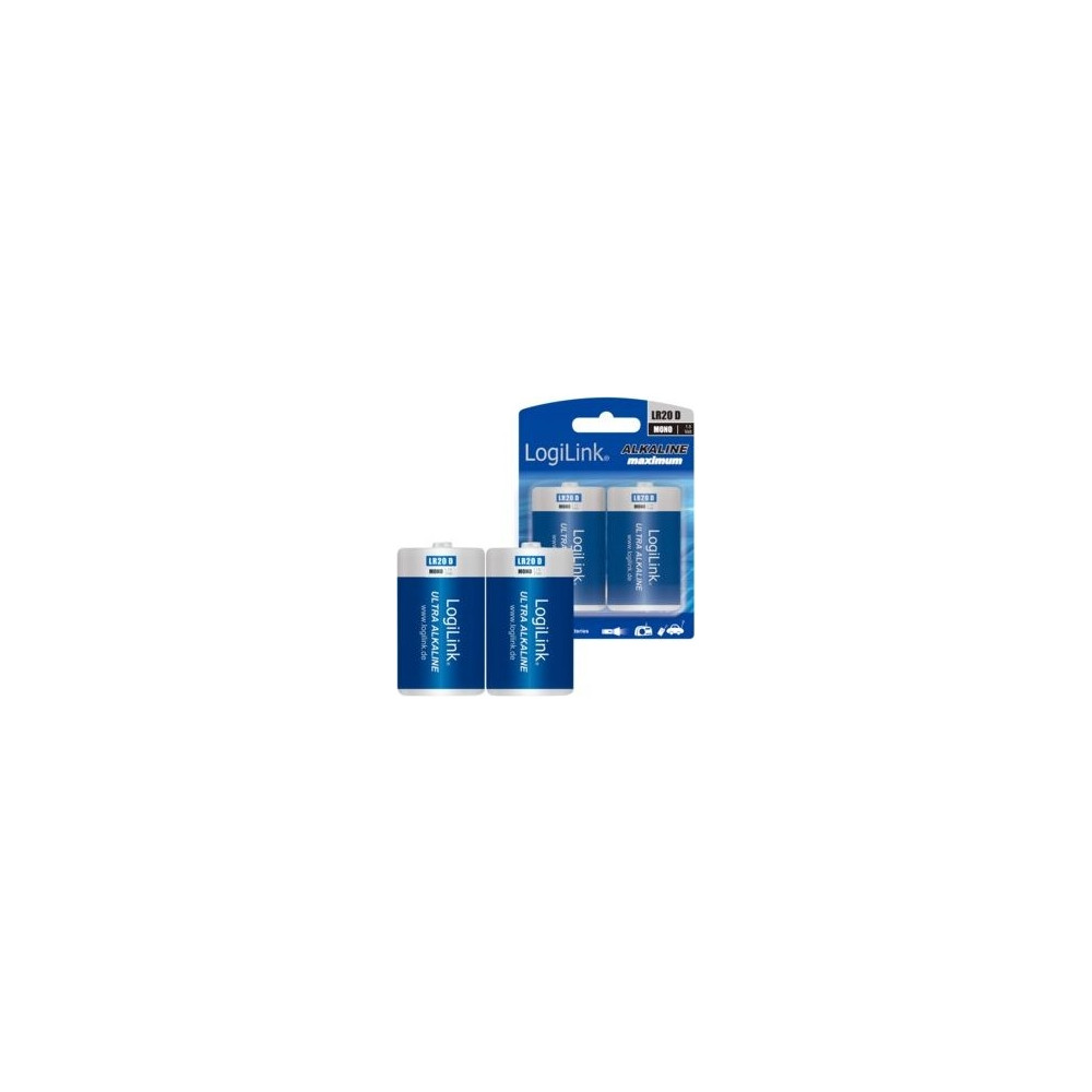 Produktbild för LogiLink Mono batteri - 2 x D - alkaliskt