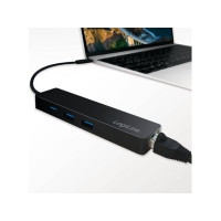 Produktbild för LogiLink USB-C hub, 3 ports + Gigabit adapter - hubb - 3 portar