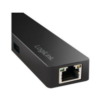 Produktbild för LogiLink USB-C hub, 3 ports + Gigabit adapter - hubb - 3 portar
