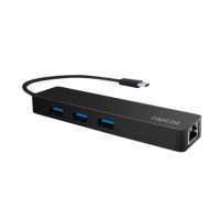 Produktbild för LogiLink USB-C hub, 3 ports + Gigabit adapter - hubb - 3 portar