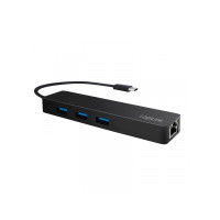 Produktbild för LogiLink USB-C hub, 3 ports + Gigabit adapter - hubb - 3 portar