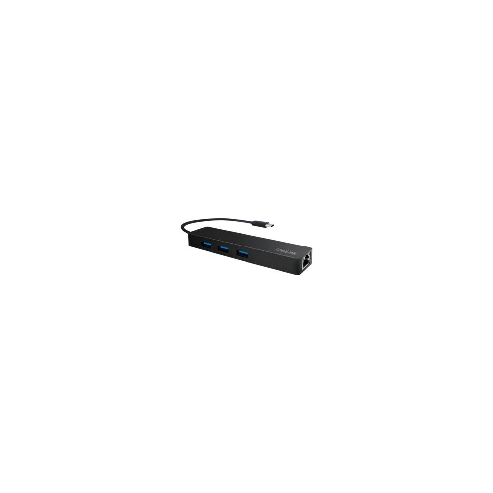 Produktbild för LogiLink USB-C hub, 3 ports + Gigabit adapter - hubb - 3 portar