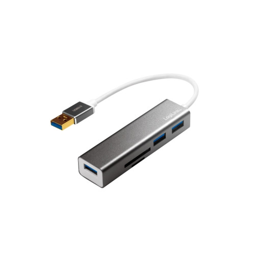 LogiLink LogiLink USB 3.0 3-Port Hub with Card Reader - hubb - 3 portar