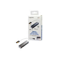 Produktbild för LogiLink USB 3.0 3-Port Hub with Card Reader - hubb - 3 portar
