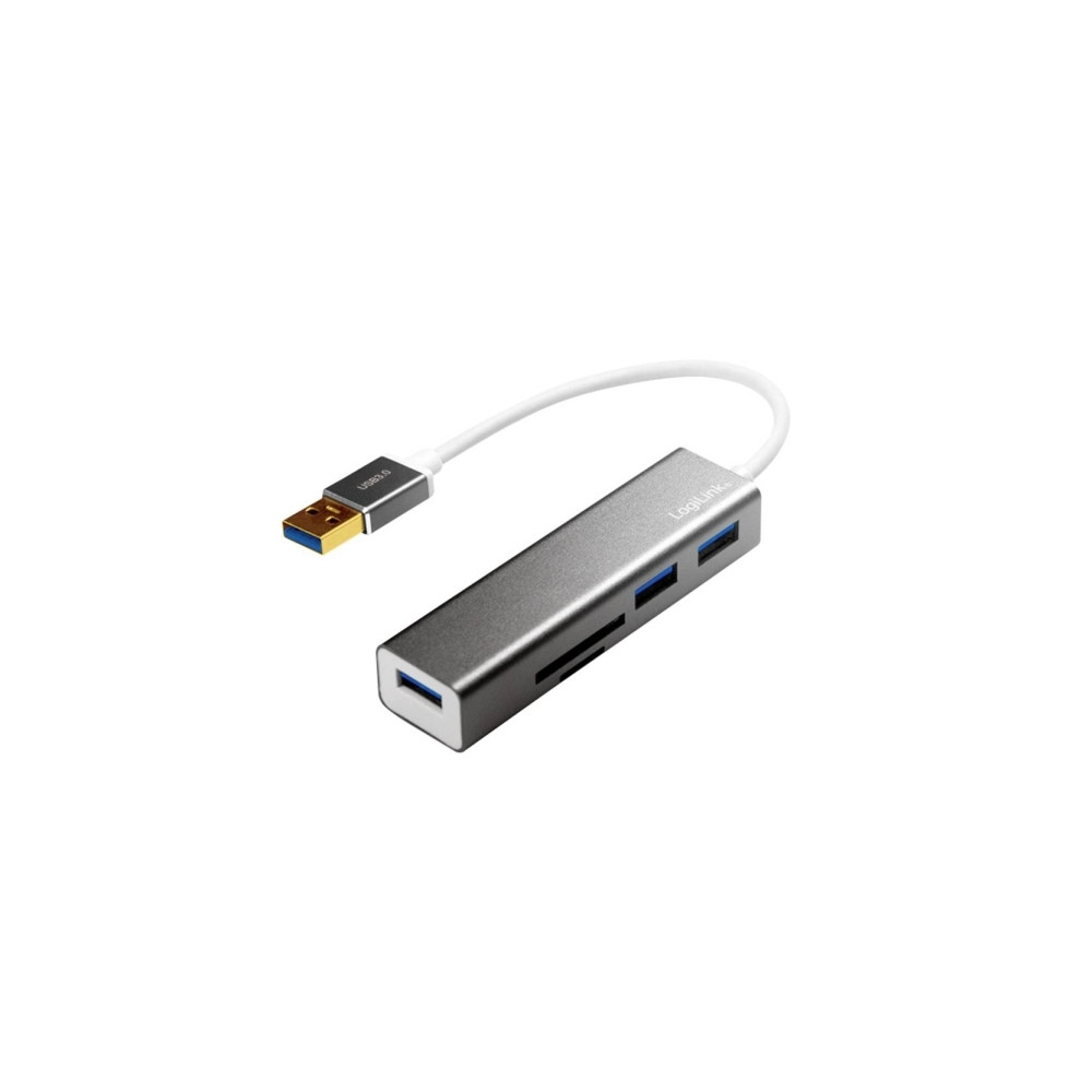 Produktbild för LogiLink USB 3.0 3-Port Hub with Card Reader - hubb - 3 portar