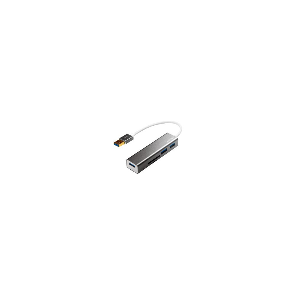 Produktbild för LogiLink USB 3.0 3-Port Hub with Card Reader - hubb - 3 portar