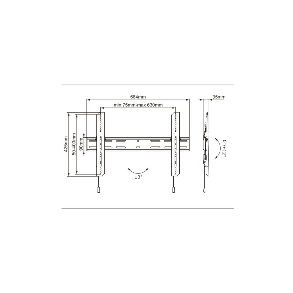 Produktbild för Multibrackets M Universal Wallmount Outdoor Tilt Medium - konsol - för LCD-display - svart