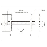 Produktbild för Multibrackets M Universal Wallmount Outdoor Tilt Medium - konsol - för LCD-display - svart