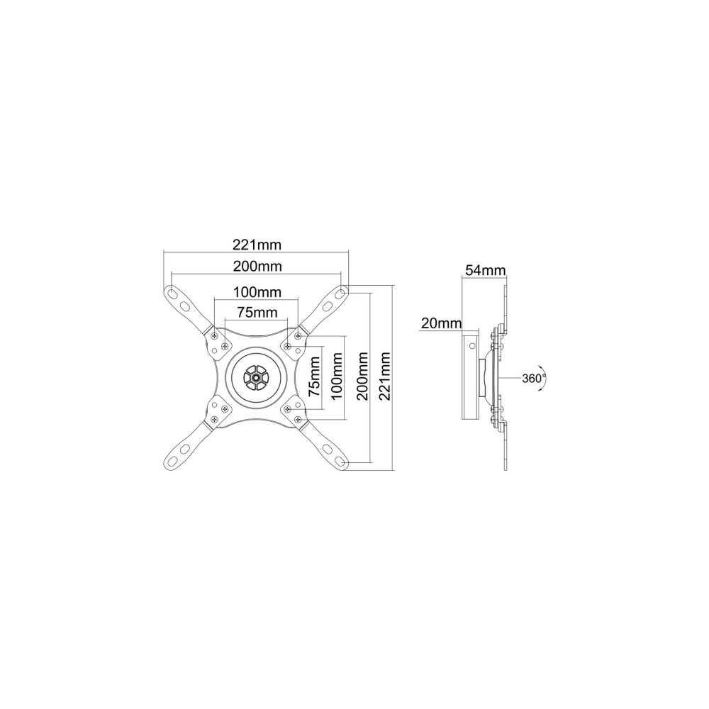 Produktbild för Multibrackets M VESA Wallmount 360 monteringssats - för LCD-TV - silver