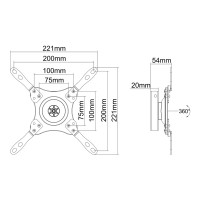 Produktbild för Multibrackets M VESA Wallmount 360 monteringssats - för LCD-TV - silver