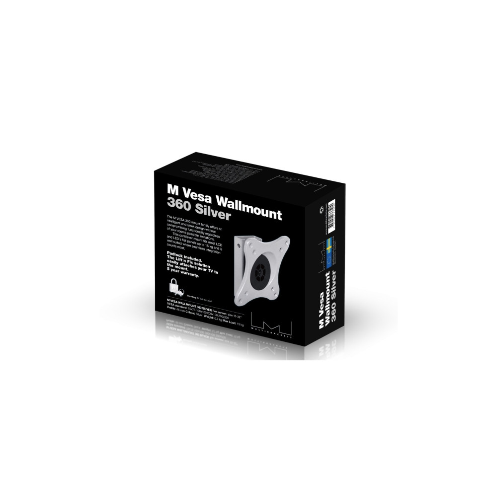 Produktbild för Multibrackets M VESA Wallmount 360 monteringssats - för LCD-TV - silver