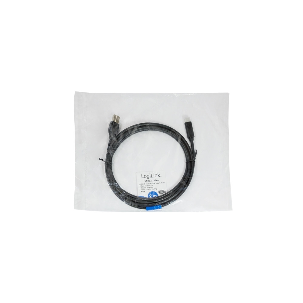 Produktbild för LogiLink - USB typ C-kabel - USB Type B till USB-C - 2 m