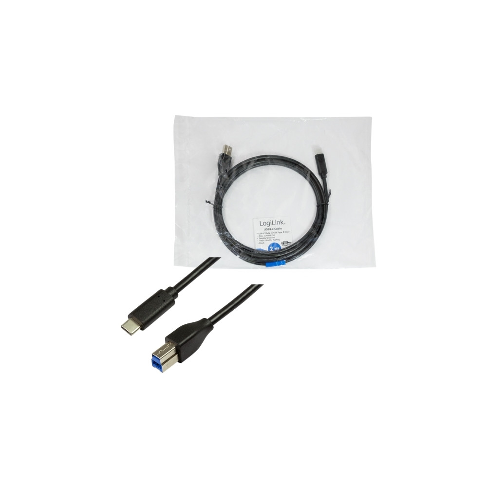 Produktbild för LogiLink - USB typ C-kabel - USB Type B till USB-C - 2 m