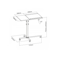 Produktbild för SBOX PFS-2, Multimediavagn, Svart, Silver, MDF, PVC, Stål, P...