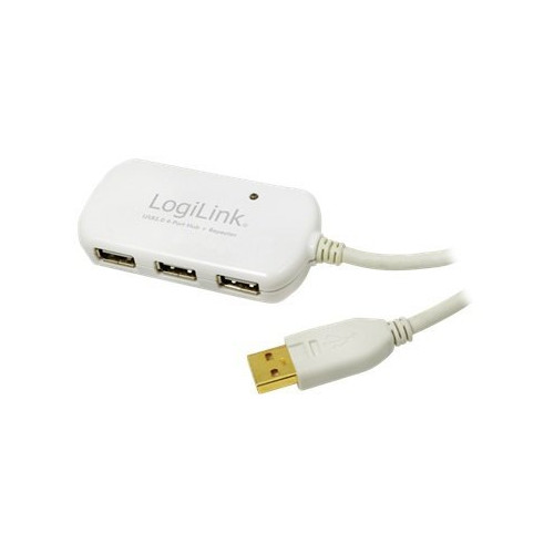 2direct LogiLink USB 2.0 Hub 4-Port with repeater cable - hubb - 4 portar