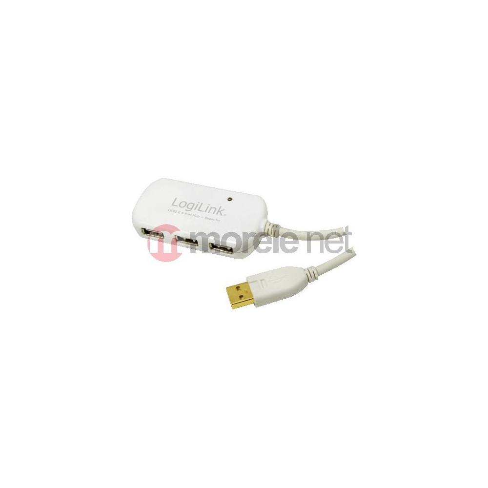 Produktbild för LogiLink USB 2.0 Hub 4-Port with repeater cable - hubb - 4 portar