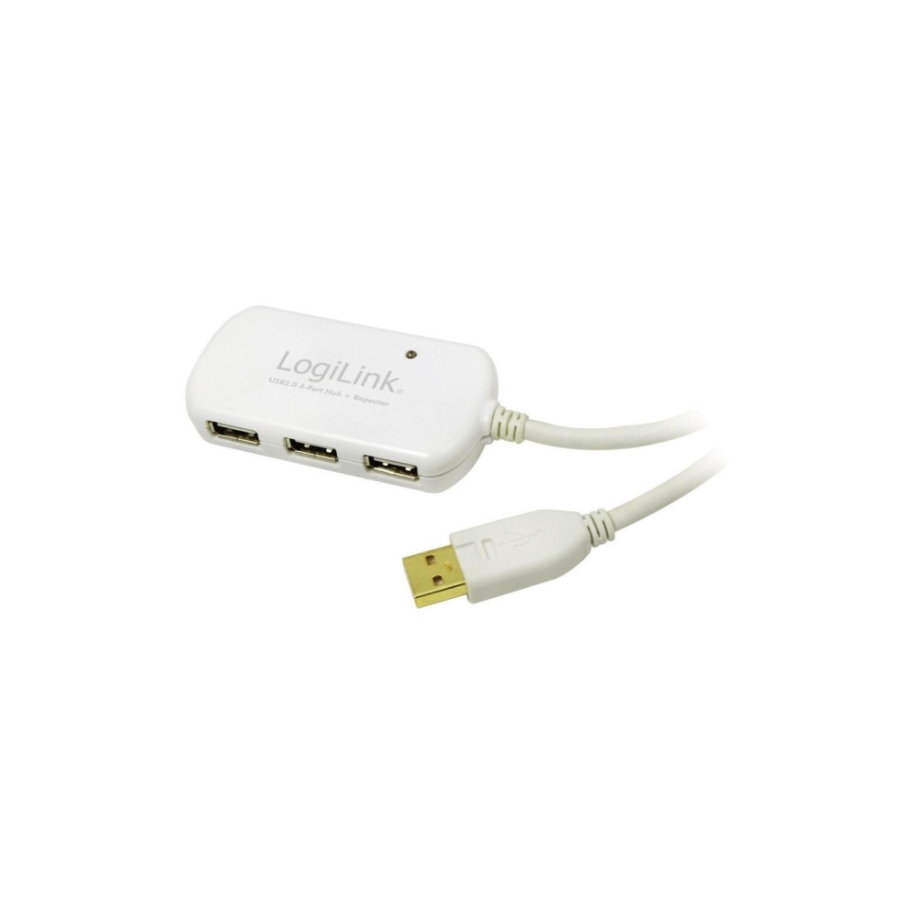 Produktbild för LogiLink USB 2.0 Hub 4-Port with repeater cable - hubb - 4 portar