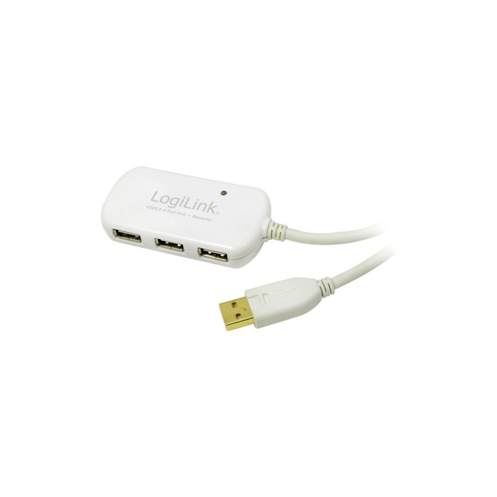 Produktbild för LogiLink USB 2.0 Hub 4-Port with repeater cable - hubb - 4 portar