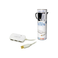 Produktbild för LogiLink USB 2.0 Hub 4-Port with repeater cable - hubb - 4 portar