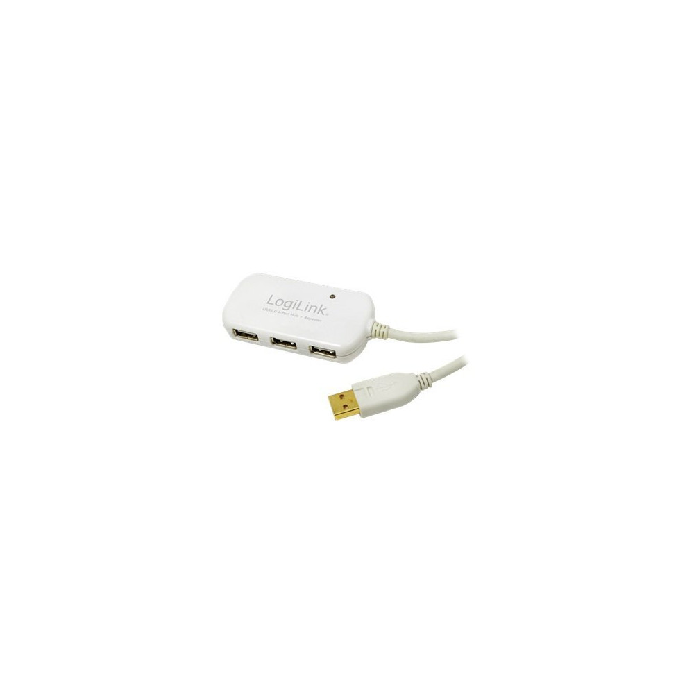 Produktbild för LogiLink USB 2.0 Hub 4-Port with repeater cable - hubb - 4 portar