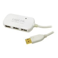 Produktbild för LogiLink USB 2.0 Hub 4-Port with repeater cable - hubb - 4 portar