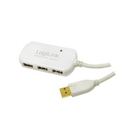 Produktbild för LogiLink USB 2.0 Hub 4-Port with repeater cable - hubb - 4 portar