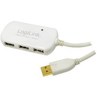 Produktbild för LogiLink USB 2.0 Hub 4-Port with repeater cable - hubb - 4 portar