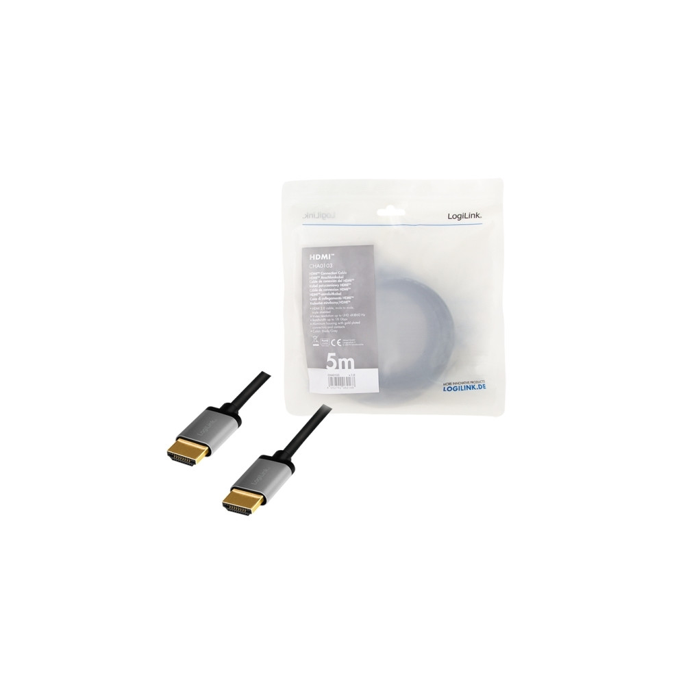 Produktbild för LogiLink HDMI-kabel med Ethernet - 5 m