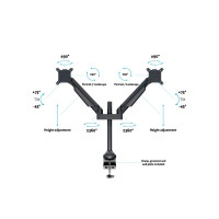 Produktbild för Multibrackets M VESA Gas Lift Arm Dual monteringssats - för 2 LCD-bildskärmar - svart