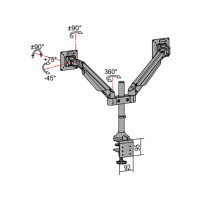 Produktbild för Multibrackets M VESA Gas Lift Arm Dual monteringssats - för 2 LCD-bildskärmar - svart