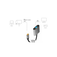 Produktbild för LogiLink - USB/VGA-adapter - USB-C till HD-15 (VGA) - 15 cm