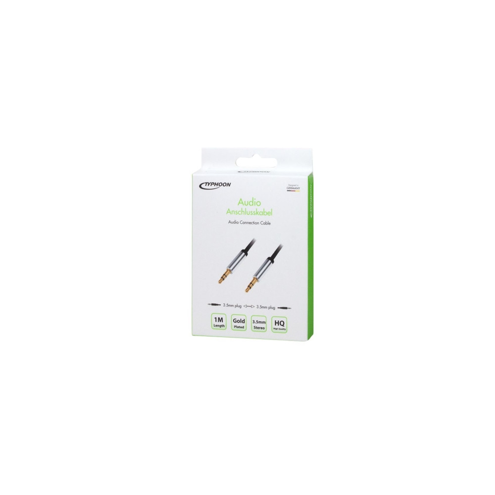 Produktbild för LogiLink ljudkabel 3,5 mm 3-pol/M till 3,5 mm 3-pol/M, metal...
