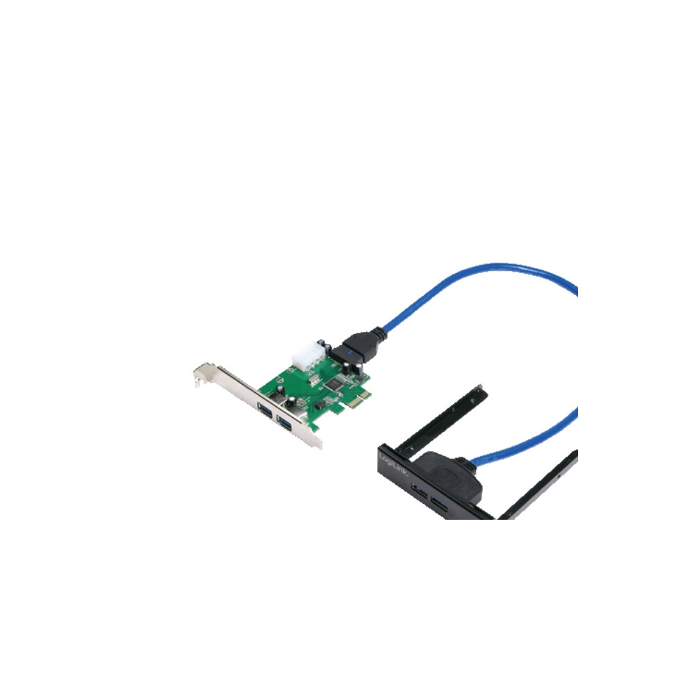 Produktbild för LogiLink PCI Express Interface Card 2x USB 3.0 + 2x USB Front LogiLink - USB-adapter - PCIe - 4 portar