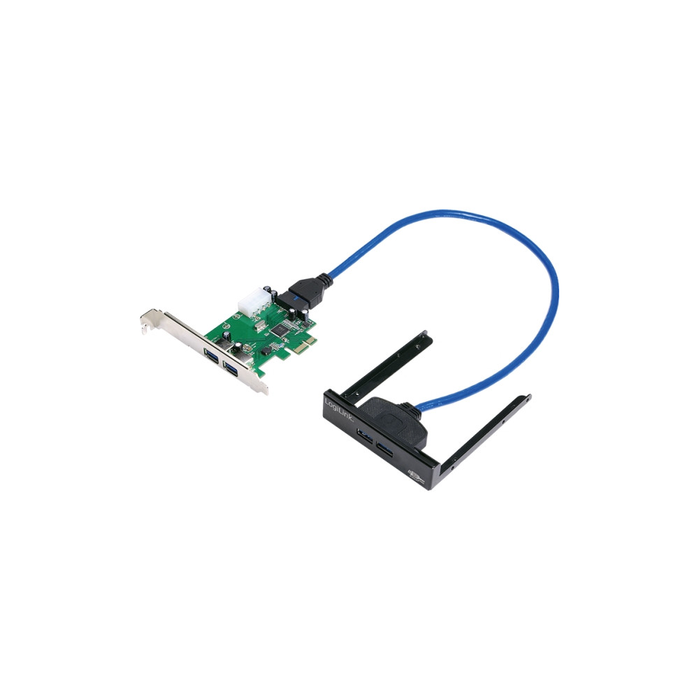 Produktbild för LogiLink PCI Express Interface Card 2x USB 3.0 + 2x USB Front LogiLink - USB-adapter - PCIe - 4 portar