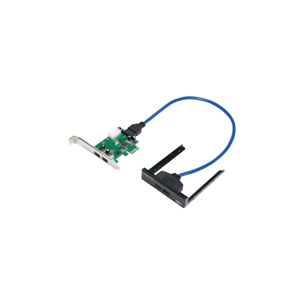 Produktbild för LogiLink PCI Express Interface Card 2x USB 3.0 + 2x USB Front LogiLink - USB-adapter - PCIe - 4 portar