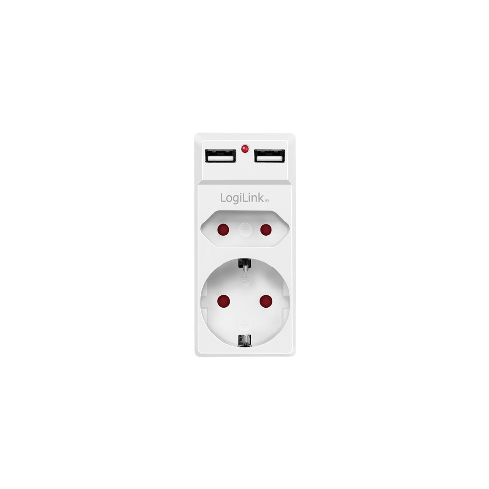 Produktbild för LogiLink PA0276 Kopplingsbox med USB-laddningsutgång, ökat b...