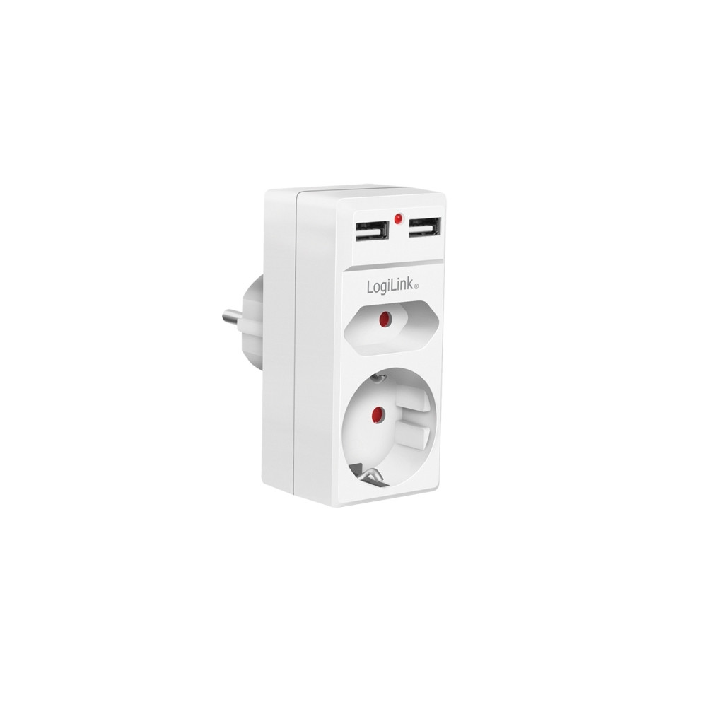 Produktbild för LogiLink PA0276 Kopplingsbox med USB-laddningsutgång, ökat b...