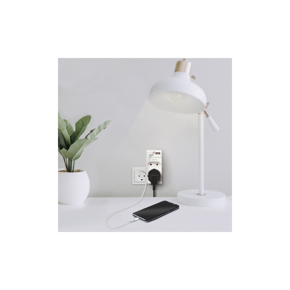 Produktbild för LogiLink PA0276 Kopplingsbox med USB-laddningsutgång, ökat b...