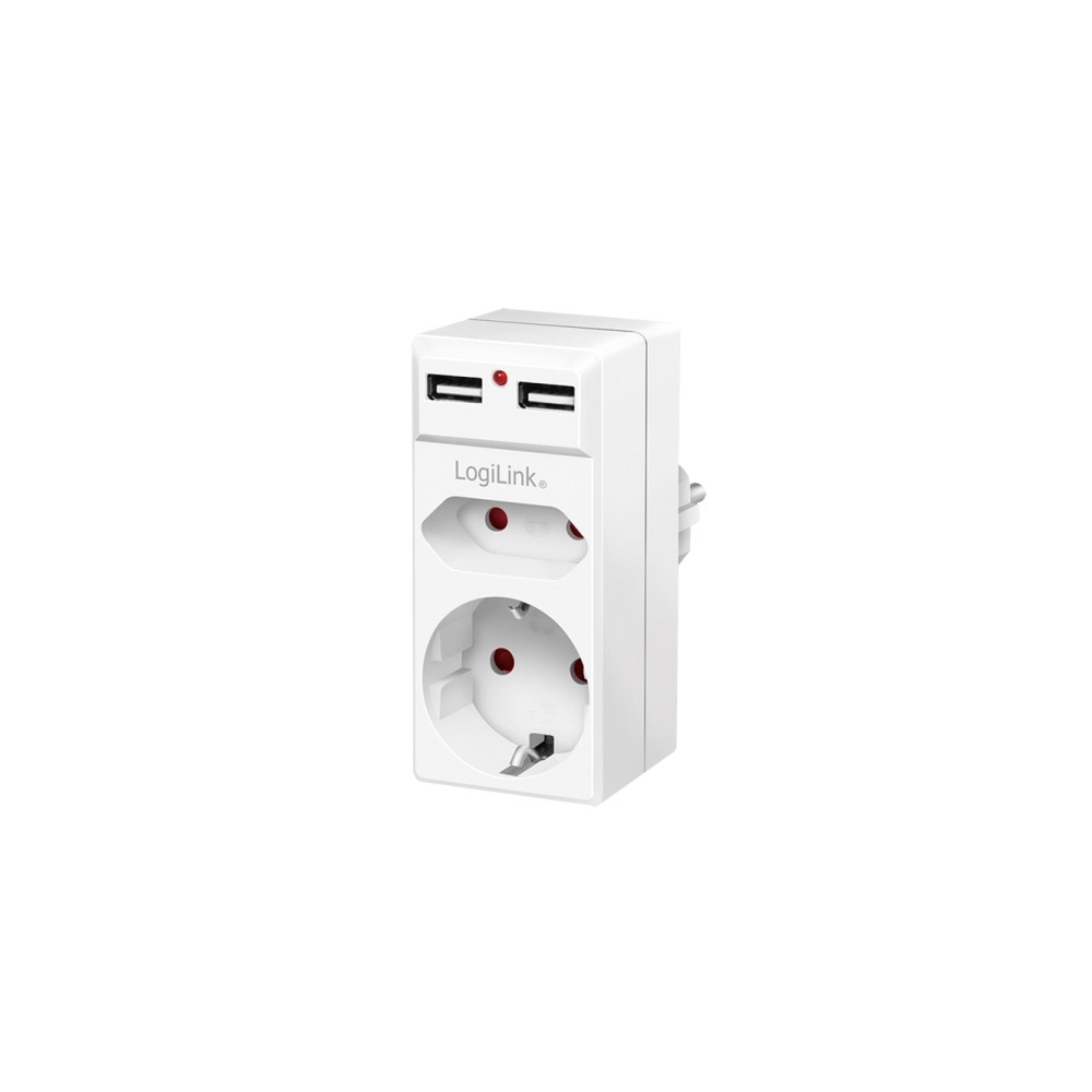 Produktbild för LogiLink PA0276 Kopplingsbox med USB-laddningsutgång, ökat b...
