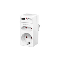 Produktbild för LogiLink PA0276 Kopplingsbox med USB-laddningsutgång, ökat b...