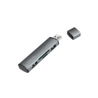 Produktbild för LogiLink USB 3.2 Gen 2 Hub, 2-port, USB-A, w/cardreader, alu...