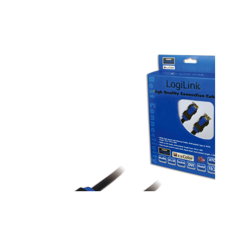 Produktbild för LogiLink HDMI-kabel med Ethernet - 15 m