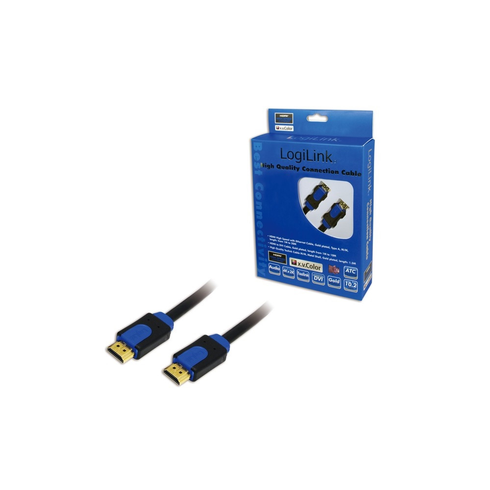 Produktbild för LogiLink HDMI-kabel med Ethernet - 15 m