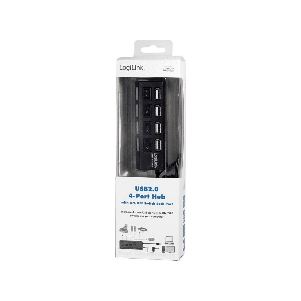 Produktbild för LogiLink USB 2.0 Hub 4-Port - hubb - 4 portar