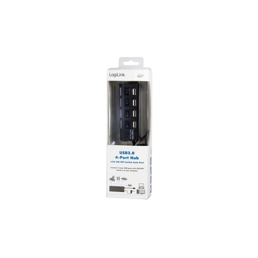Produktbild för LogiLink USB 2.0 Hub 4-Port - hubb - 4 portar